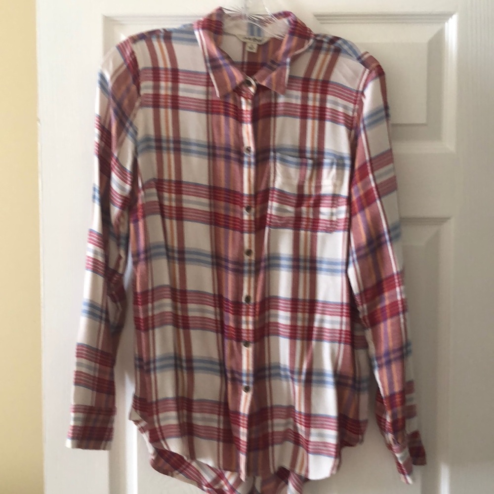 Lucky brand plaid longsleeved top